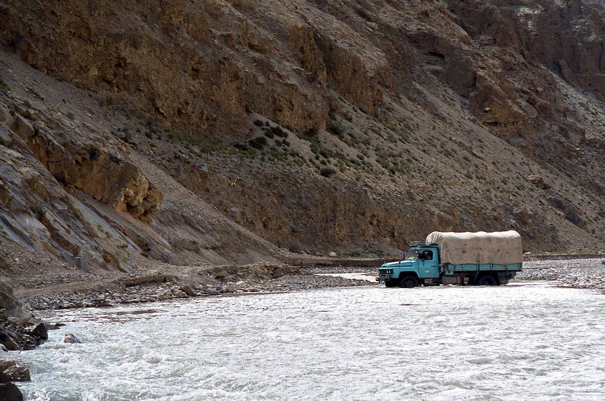 32 Truck Crossing The Chongphu Chu River On Drive To Kharta Tibet